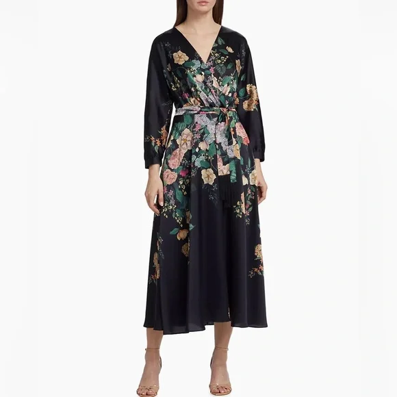 Teri Jon Floral Maxi Dress with Sleeves Size 10 - Picture 1 of 8